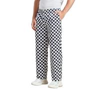 PRICE BEATER Pantalon de chef professionnel - Uniformes de cuisine unisexes - En polycoton classique - Uniforme culinaire - Taille élastique - Idéal pour un usage quotidien, Carreaux noirs et blancs,