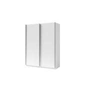 PRICE FACTORY just for you Armoire, Garde Robe GOZU 150 cm Deux Portes coulissantes. Dressing Complet avec penderie et étagères. Coloris Blanc