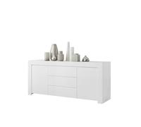 PRICE FACTORY just for you Buffet 2 Portes et 3 tiroirs, Collection ZEFIR, Coloris Blanc Mat, Parfait pour Votre Salon