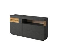 PRICE FACTORY just for you Buffet Collection KILES 170cm, LED intégré. Coloris Gris Anthracite et chêne. Style Design
