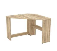 PRICE FACTORY just for you Bureau d'angle Karo - Chêne Clair - Design Moderne avec rangements intermédiaires