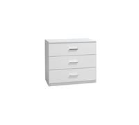 PRICE FACTORY just for you Commode PANAREA - 3 tiroirs Blanc laqué Design Moderne