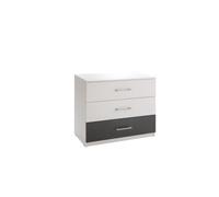 PRICE FACTORY just for you Commode Renato Coloris Blanc - 3 tiroirs