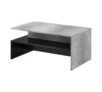 PRICE FACTORY just for you Table Basse Design Ramos - Gris Effet béton et Noir - Plateau avec Rangement - 100 x 60 cm