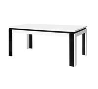 PRICE FACTORY just for you Table Lina 180 cm Coloris Blanc et Noir Brillant - 180 x 78 x 90 cm