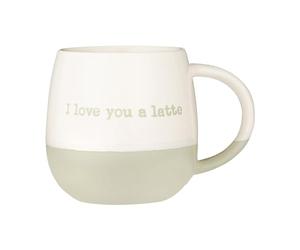 Price & Kensington Mug en grès pour latte, café, thé, choco I Love You A Latte, chocolat chaud, boissons 340 ml