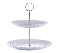 Price & Kensington Présentoir à gâteaux Luxe 2 étages Blanc
