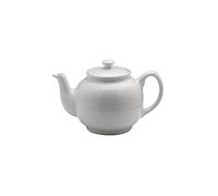 Price & Kensington Théière anglaise pour 10 tasses, en faïence de qualité supérieure, avec vernis brillant, blanche, passe au micro-ondes et au lave-vaisselle, théière vintage