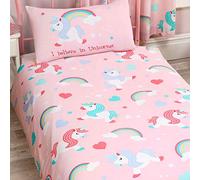 Price Right Home Je Crois à la Couverture de Couette Licornes Junior et Ensemble taie d'oreiller