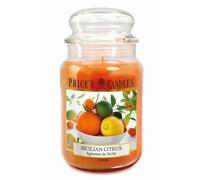 Price's Candle Bougie Format jarre Parfum Agrume de Sicile ; Bougie longue durée jusqu’à 150 heures de combustion ; Cadeau parfait pour femme; anniversaires; fêtes. Bougie Jarre Large