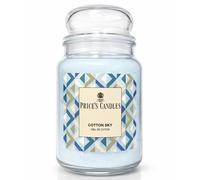 Price's Candles Cotton Sky Bougie parfumée en grand pot 560 g, durée jusqu'à 130 heures, lis, violette et orange, parfum frais et léger, verre avec couvercle