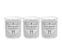 Price's Candles Lot de 3 bougies en pot avec fenêtre ouverte, gamme Fresh Air, jusqu'à 135 heures de combustion combinée, bougie anti-odeurs incluse (fenêtre ouverte)