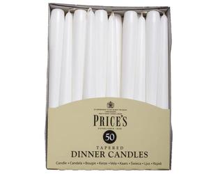 Prices Candles Pack de 50 Bougies pour Chandeliers - Blanc - Import Royaume uni