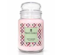 Price's Candles Soft Sakura Bougie parfumée en Verre 560 g, durée jusqu'à 130 heures, fleurs de cerisier, parfum fruité et floral, verre avec couvercle