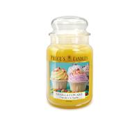 Price's - Grande bougie en pot cupcake à la vanille - Parfum doux, délicieux et de qualité - Parfum longue durée - Jusqu'à 150 heures de combustion
