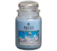 Price's - Grande bougie en pot en poudre de coton - Parfum doux, délicieux et de qualité - Parfum longue durée - Jusqu'à 150 heures de combustion