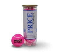 Price's - Lot de 3 balles de tennis colorées - Fabriquées selon les normes ITF - Vert, rouge, rose, orange, jaune et blanc - Fabriquées au Royaume-Uni - Idéales pour les jeux sur terrain - Rose