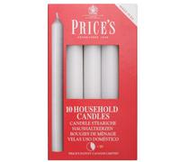 Prices Patent Candles Lot de 10 Bougies de ménage Blanc