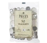 Prices Patent Candles Lot de 50 Bougies Chauffe-Plat en Cire Non parfumée 3,8 x 1,8 cm