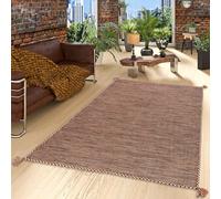 Prico - Tapis Kilim Naturel - Brun - 8 Tailles Disponibles