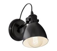 Eglo Applique murale PRIDDY – design industriel en acier, rétro, E27, noir/blanc