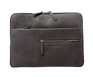 Pride and Soul 47263 TERRA Porte-documents en cuir avec compartiment pour tablette, porte-documents avec bloc-notes, organiseur pour bureau et quotidien, porte-documents env. 25 x 34 x 2 cm, gris