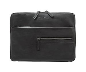 Pride and Soul 47533 TERRA Porte-documents en cuir avec compartiment pour tablette, porte-documents avec bloc-notes, organiseur pour bureau et quotidien, porte-documents env. 25 x 34 x 2 cm, noir