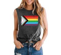 Pride Débardeur pour femme LGBT Love Motif arc-en-ciel Gay Pride Month, gris-b, M