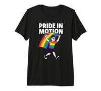 Pride in Motion Drapeau Arc-en-Ciel LGBTQ Parade Communauté T-Shirt Haut de Gamme