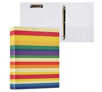 Pride Month A Lot de 200 classeurs à rayures colorées de 3,5 cm et demi avec pochette de rangement
