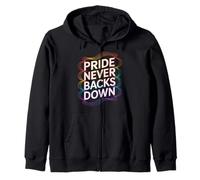 Pride ne jamais reculer sur Le Message Arc-en-Ciel Sweat à Capuche