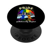 Pride of Baltimore City Maryland Dogs Drapeau Arc-en-Ciel PopSockets PopGrip Adhésif