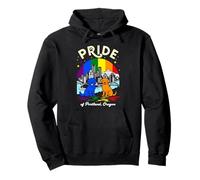 Pride of Portland City Oregon Dogs Drapeau Arc-en-Ciel Sweat à Capuche