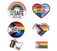 Pride Pin Arc-en-Ciel 6PCS, Wefaly Pin Anstecker Regenbogen Pins Pride Anstecker Arc-en-Ciel Broches pour Les Sacs à Dos Chapeaux Vêtements et Loisirs Créatifs Accessoires LGBTQ