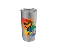 Pride Power Faust - Rainbow LGBTQ + Conception de Gobelet isotherme en acier inoxydable double paroi