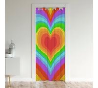 Pride Rainbow Rideaux Interieur Salon Chambre l'amour est Amour Rideau Occultant Rideaux Multicolore Amants Heart Rideau de Porte 132x203cm pour Chambre Salon pour Couleuré Symbole de Paix
