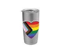 Pride Safe Space Heart LGBTQ+ Tu peux être toi-même avec moi Gobelet isotherme en acier inoxydable double paroi