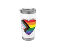 Pride Safe Space Heart LGBTQ+ Tu peux être toi-même avec moi Gobelet isotherme en acier inoxydable double paroi