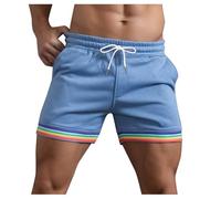 Pride Short pour homme LGBT Drapeau Gay Pride - Arc-en-ciel - Short de sport d'été - Séchage rapide - Pantalon de sport d'extérieur - Cadeau arc-en-ciel, bleu clair, S