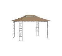 Belvédère 4x3x2,7 m Taupe 160 g/m² Tonnelle Pavillon Chapiteau Jardin vidaXL