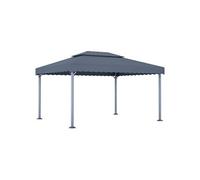 Vidaxl Tonnelle 400x300 Cm Anthracite Aluminium Gris