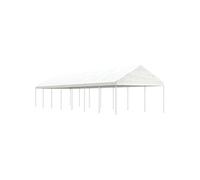 Prieel met dak 15,61x4,08x3,22 m polyetheen wit3155515