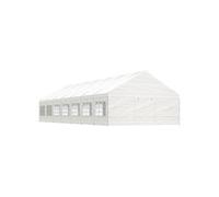 Prieel met dak 15,61x5,88x3,75 m polyetheen wit3155499