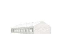 Prieel met dak 20,07x5,88x3,75 m polyetheen wit3155501