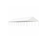 Prieel met dak 20,07x5,88x3,75 m polyetheen wit3155525