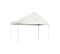 vidaXL Prieel met dak 4,08x2,23x3,22 m polyetheen wit362637 Blanc G