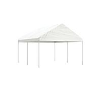Prieel met dak 4,46x4,08x3,22 m polyetheen wit3155510