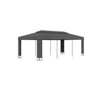 Prieel met dubbel dak 3x6 m antraciet47953