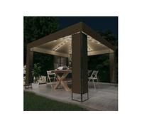 Tonnelle Double Toit et Lumières LED 3x3 m Anthracite Belvédère Jardin vidaXL