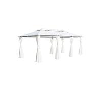 Vidaxl Belvédère Avec Rideaux 600x298x270 Cm Blanc 180 G/M² Blanc